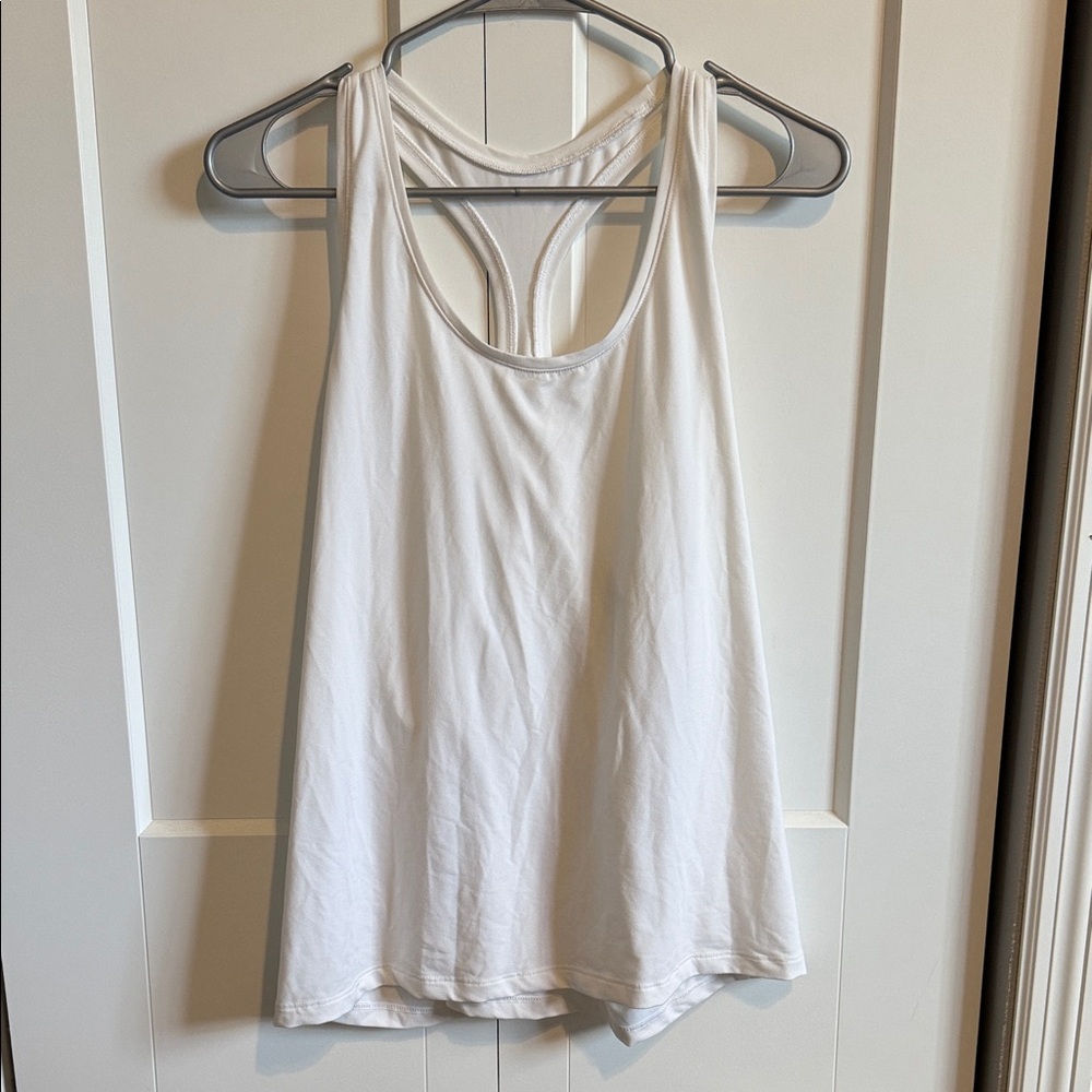 All in Motion Razorback White Tank Top